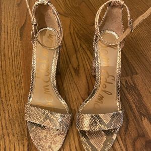 Sam Edelman Size 8.5 Brown Snakeskin Heels